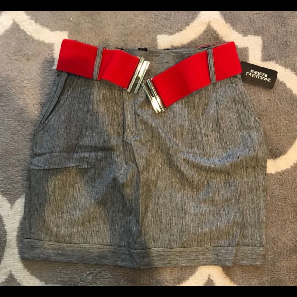 Forever 21 Short Skirt with Red Belt